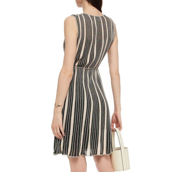 ✅ NWT M Missoni Collection Metallic Striped Dress Size 44 (IT) = US8 $650 NWT's - Picture 5 of 14
